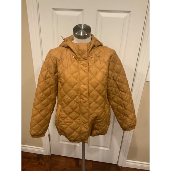 Madewell Toffee Quilted Packable Hooded Jacket Primaloft Collection Size S, NWT! - Picture 1 of 7